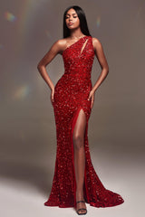 Cinderella Divine CD884 Sparkling Long Evening Gown