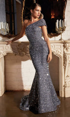 One-Shoulder Long Beaded Prom Dress CD980