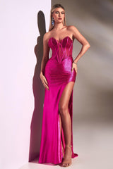 Cinderella Divine CDS419 Corset Fitted Long Evening Gown