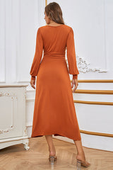 Black Long Sleeves Holiday Party Dress with Slit