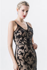 Black Pink Sequins Beaded Mermaid Mother of the Bride Dress