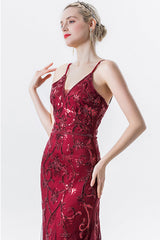 Black Pink Sequins Beaded Mermaid Mother of the Bride Dress