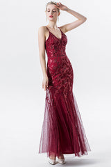 Black Pink Sequins Beaded Mermaid Mother of the Bride Dress