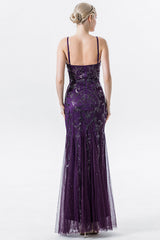 Black Pink Sequins Beaded Mermaid Mother of the Bride Dress