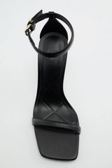 Black Ankle Strap High Heel Sandal
