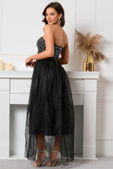 Sparkly Sweetheart Black Prom Dress with Sequins