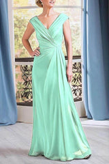 A-Line Floor Length Chiffon Mother Dress CM0076