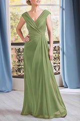 A-Line Floor Length Chiffon Mother Dress CM0076
