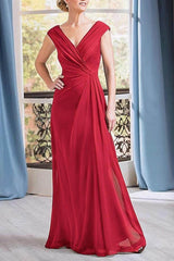 A-Line Floor Length Chiffon Mother Dress CM0076