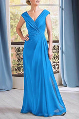 A-Line Floor Length Chiffon Mother Dress CM0076