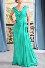 A-Line Floor Length Chiffon Mother Dress CM0076