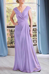 A-Line Floor Length Chiffon Mother Dress CM0076