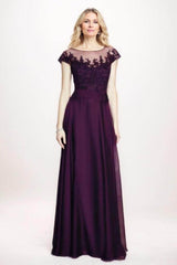 A-Line Maxi Chiffon Mother Of The Bride Dress CM0300