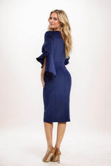 Sheath Midi Elastic Silk like Satin Mother Of The Bride Dress CM0306