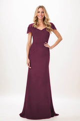 Trumpet-Mermaid Maxi Chiffon Mother Of The Bride Dress CM0321
