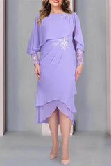 Sheath Column Scoop Short Sleeves Tea Length Mother Dresses CM0359