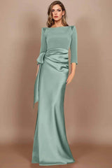 Sheath Scoop 3/4 Length Sleeves Floor Length Mother Dresses CM0380