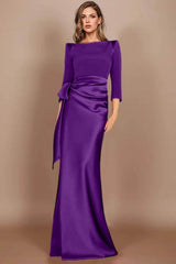 Sheath Scoop 3/4 Length Sleeves Floor Length Mother Dresses CM0380