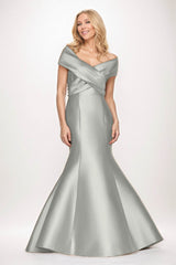 Trumpet-Mermaid Maxi Satin Mother of the Bride Dresses CM0407