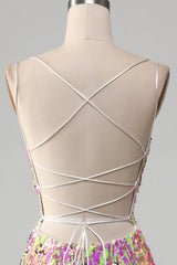 Hot Pink Sparkly Mermaid Prom Dress with Slit