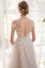 Embroidered Organza Wedding Dresses with Applique