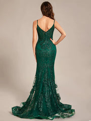 Custom Size tight backless see-through waist Floor-Length Prom Dress