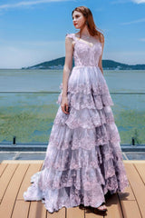 Ball Gown Sweep-Brush Train Tulle Prom Dress CS0481