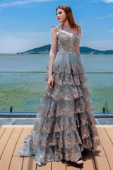 Ball Gown Sweep-Brush Train Tulle Prom Dress CS0481