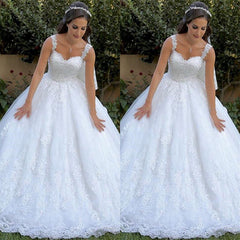 Floor Length Sleeveless Mermaid Lace Ball Gown Wedding Dresses