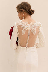 Trumpet Sweep-Brush Train Stretch Satin Wedding Dress CW3036