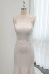 Mermaid Sweep-Brush Stretch Satin Wedding Dress CW3123
