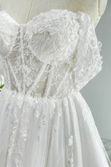 A-Line Cathedral Train Lace Tulle Wedding Dress CW3150
