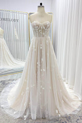 A-Line Court Train Tulle Wedding Dress CW3341