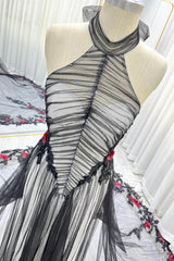 A-Line Cathedral Train Glitter Sparkle Tulle Wedding Dress CW3349