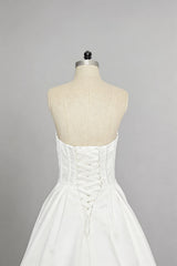 A-Line Court Train Satin Wedding Dress CW3502