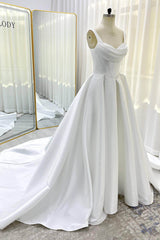 A-Line Court Train Mikado Wedding Dress CW3535
