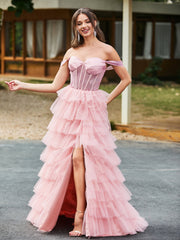 Off the Should Diamond Corset Top Maxi Dress Dusty Rose