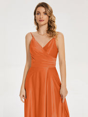 Split Soft Satin Prom Dresses