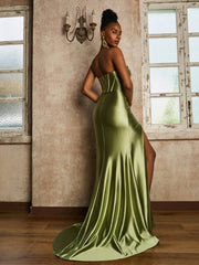 Sweetheart Mermaid Dress with Sweep Train Dusty Sage