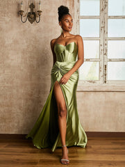Sweetheart Mermaid Dress with Sweep Train Dusty Sage