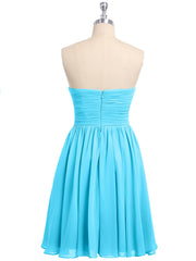 Strapless Sweetheart Neck Short Bridesmaid Gown Pool