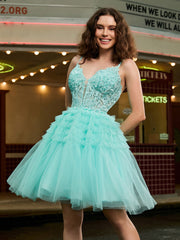 Corset Top Tulle Tiered Short Dress Spa