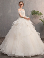 Sweetheart Neck Lace Long Wedding Dress Off Shoulder Wedding Gown
