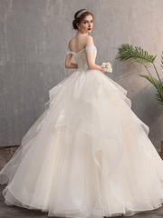 Sweetheart Neck Lace Long Wedding Dress Off Shoulder Wedding Gown