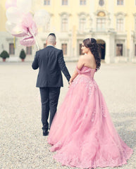 Charming Lace Appliques Prom Dresses Long Tulle Off The Shoulder Evening Gowns