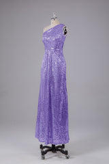 Charming One Shoulder Sequins Floor Length Bridesmaid Dress