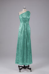 Charming One Shoulder Sequins Floor Length Bridesmaid Dress