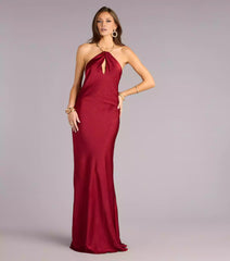 Charming high-quality satin woven hanging neck collar, backless adjustable shoulder straps, hanging pleats, mermaid Prom Dresses