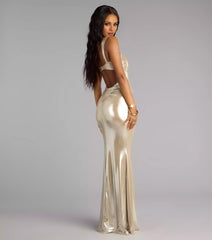 Charming sleeveless heart-shaped neckline with pleats in the middle, thin shoulder straps, hollowed out lower back and floor mermaid Prom Dresses