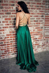 Aimishang A line Prom Dresses Criss-Cross Straps Long Evening Dresses